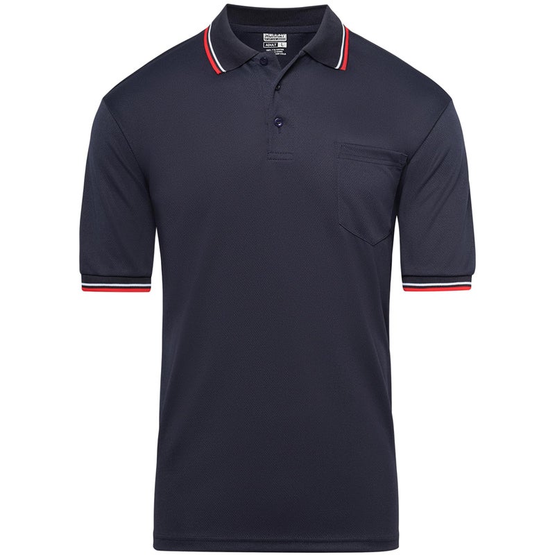 Murray Sporting Goods Short Sleeve Polo Baseball and Softball Umpire Shirt - Sized for Chest Protector (Navy Blue, XX-Large) - Image 1